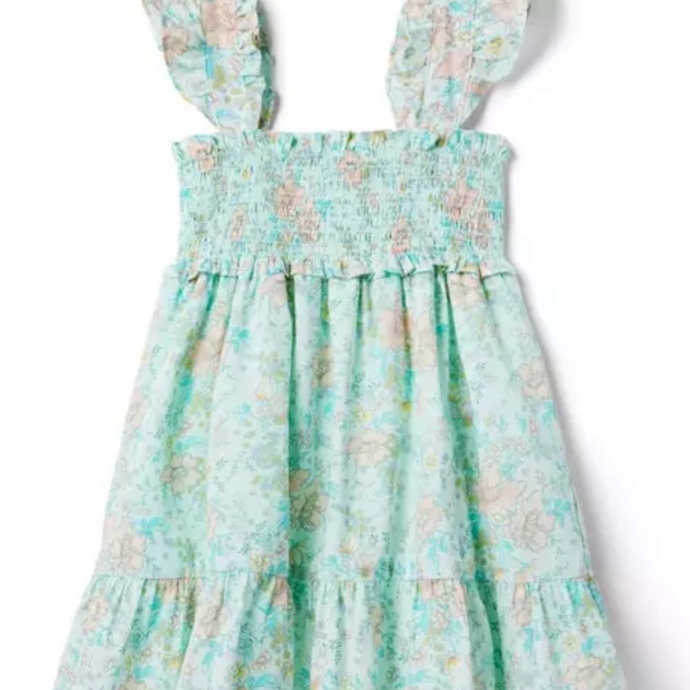 Janie and Jack Floral Dress in Green and Pink
